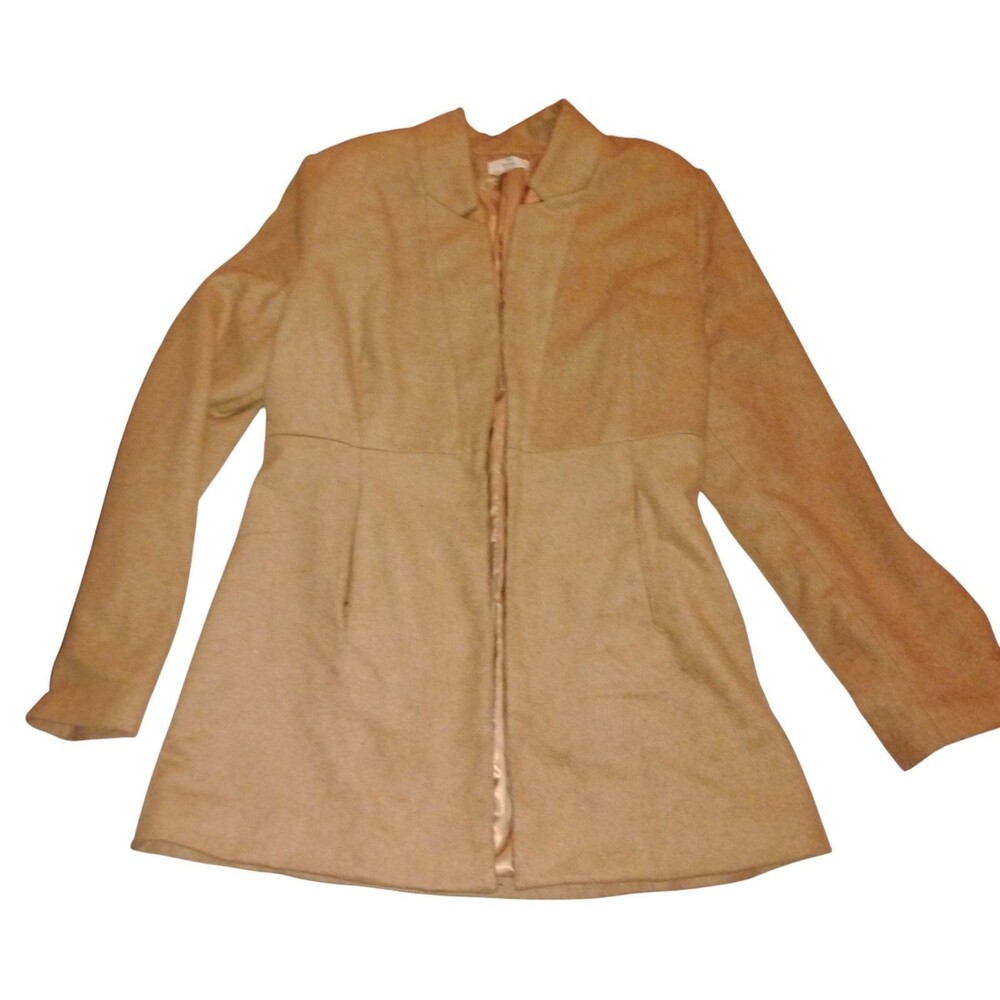 Entro Camal Brown Tan Blazier Long Coat Jacket Size M